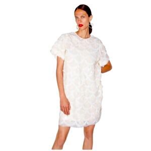 ZARA LIMITED EDITION RUNWAY STYLE POPULAR TULLE OFF WHITE/CREAM SEQUIN DRESS NWT
